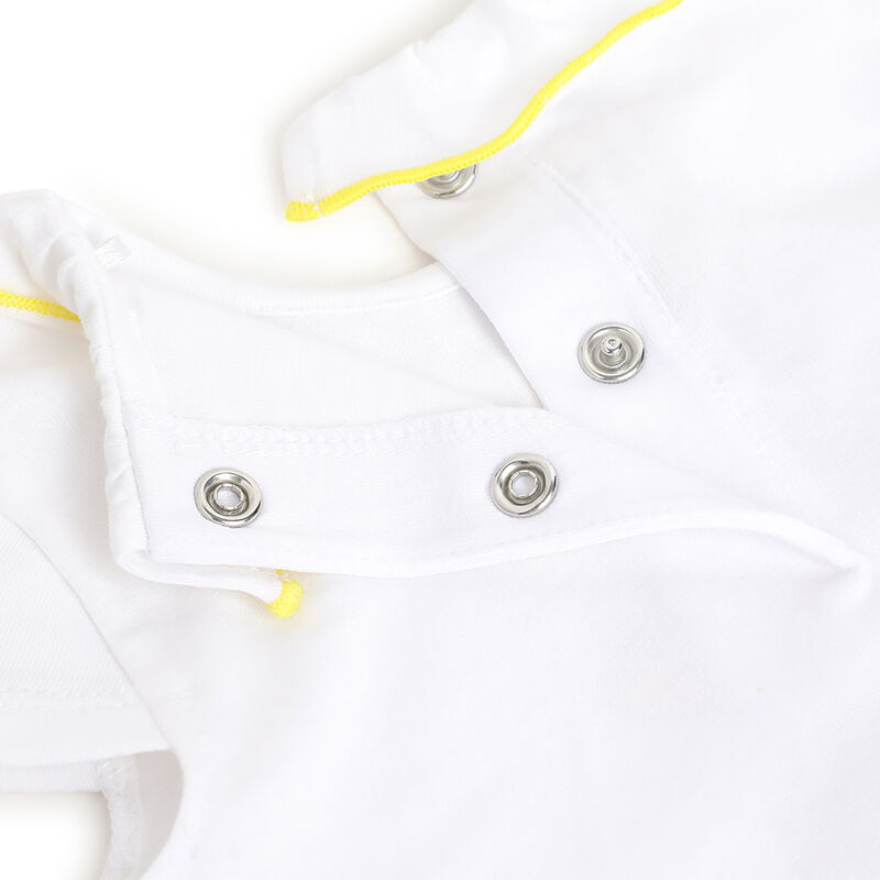 Girls White and Yellow Printed Short Sleeve T-Shirt image number 3